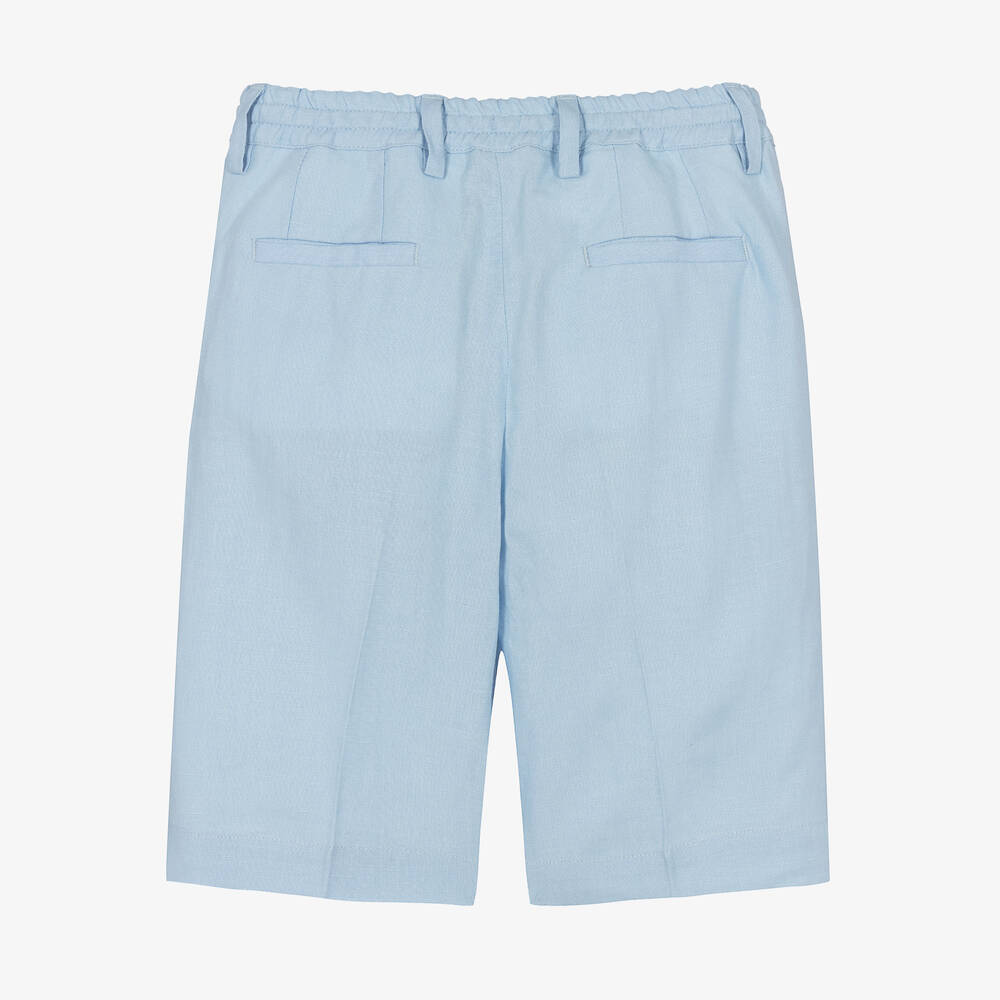 Dolce & Gabbana-شورت برمودا كتان لون أزرق للأولاد | Childrensalon Outlet