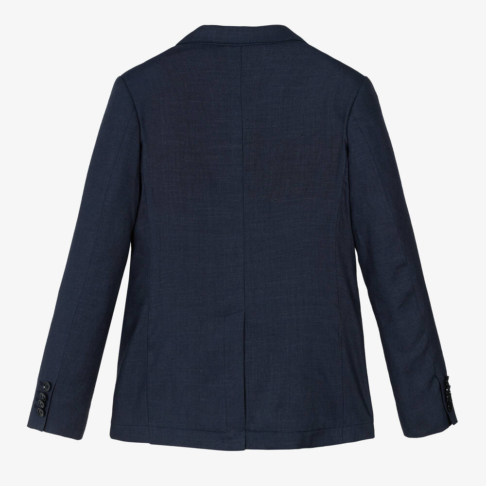 Dolce & Gabbana-Boys Blue Linen Blazer | Childrensalon Outlet