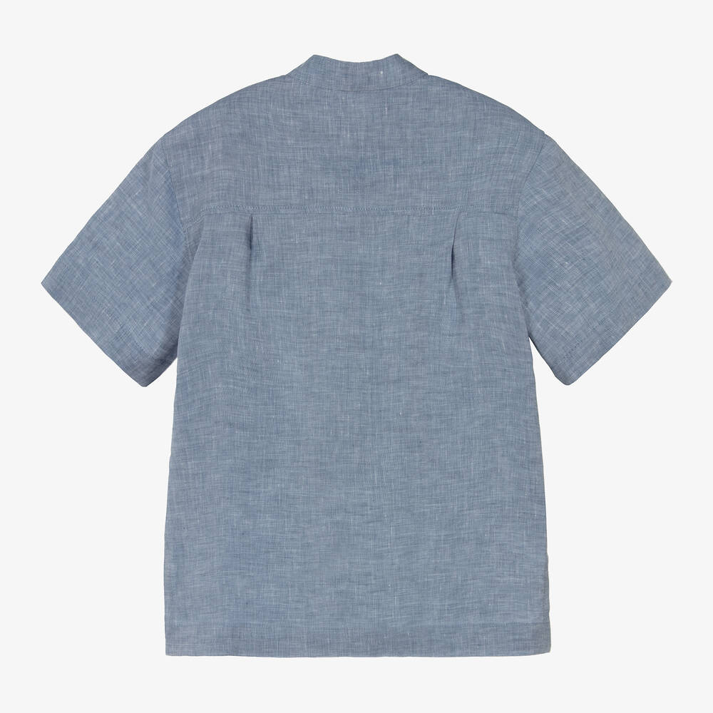 Dolce & Gabbana-Boys Blue Linen Shirt | Childrensalon Outlet