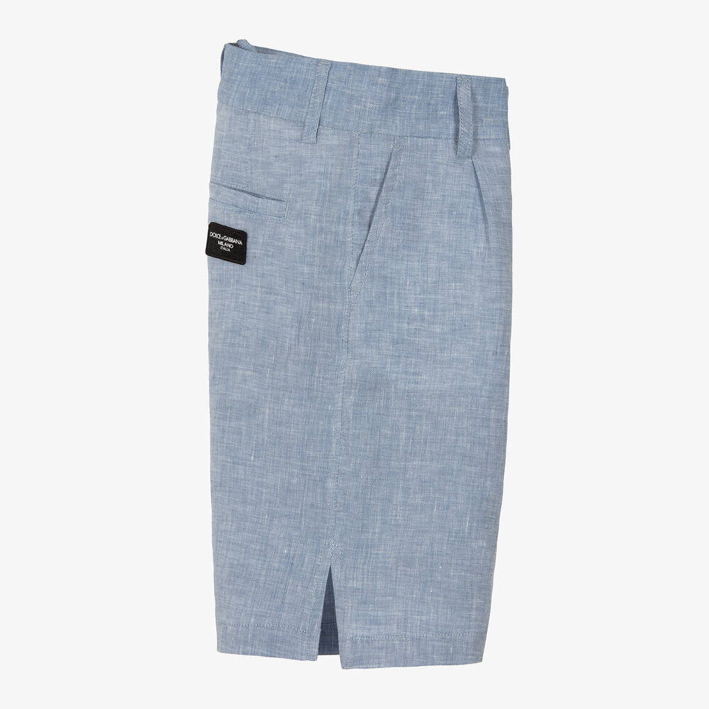 Dolce & Gabbana-Голубые льняные шорты для мальчиков | Childrensalon Outlet