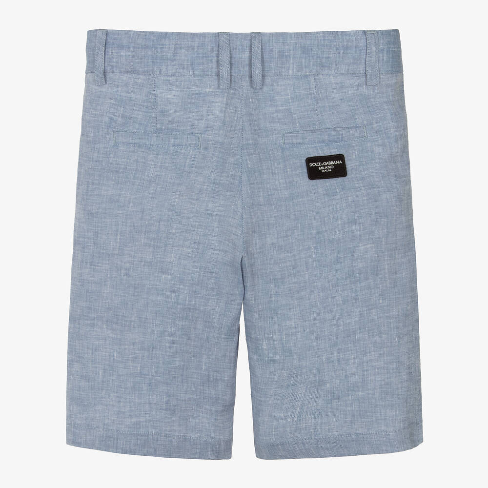 Dolce & Gabbana-Голубые льняные шорты для мальчиков | Childrensalon Outlet