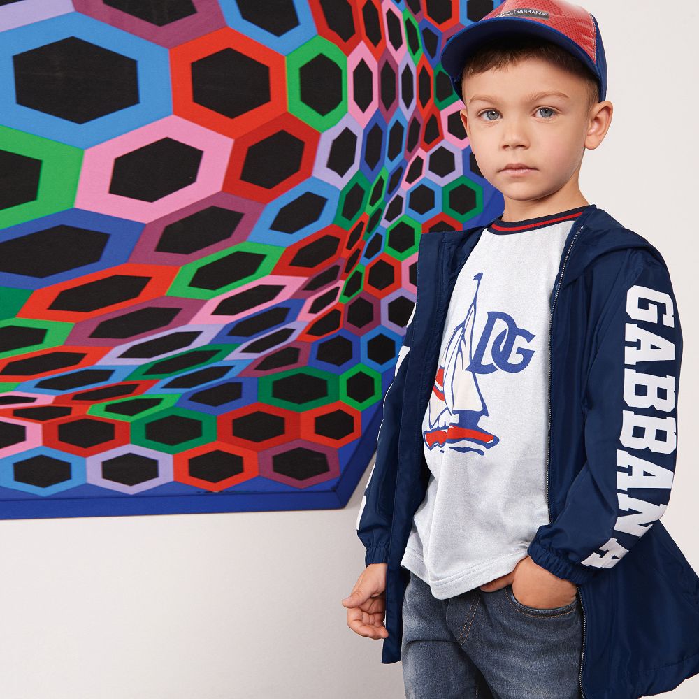 Boys blue parka coat top
