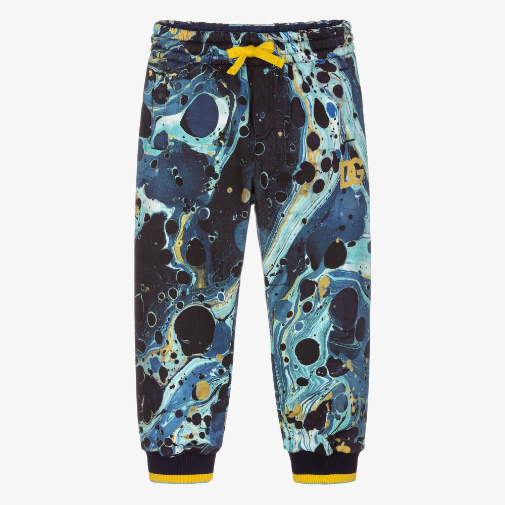 Dolce & Gabbana - Blaue Jogginghose mit Marmor-Print (J) | Childrensalon