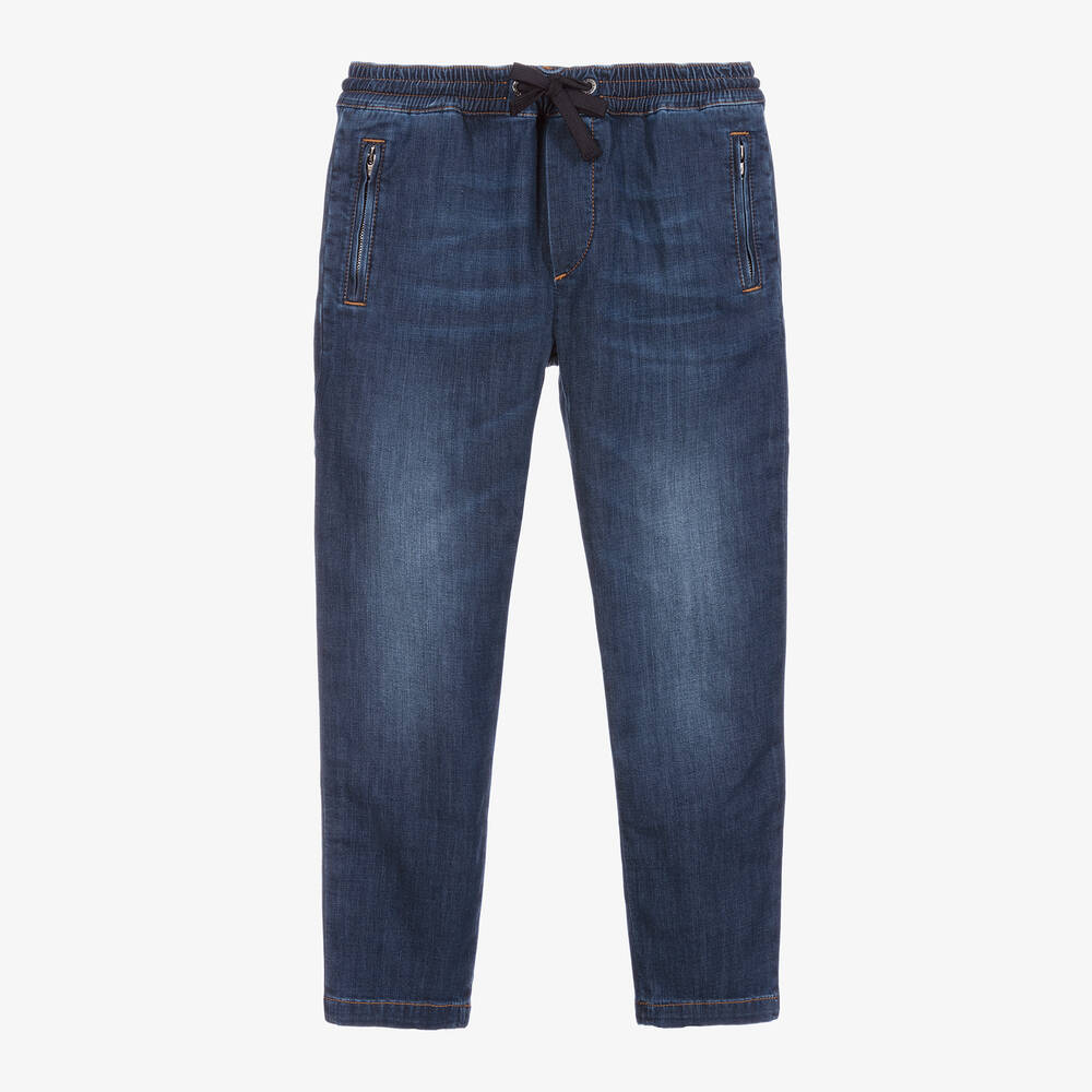 Dolce & Gabbana - Синие джинсы без застежки для мальчиков | Childrensalon