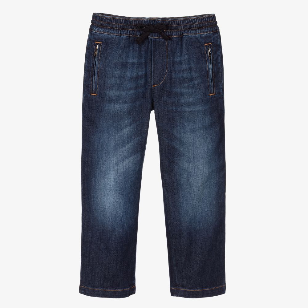 Dolce & Gabbana - Boys Blue Pull-On Style Jeans | Childrensalon