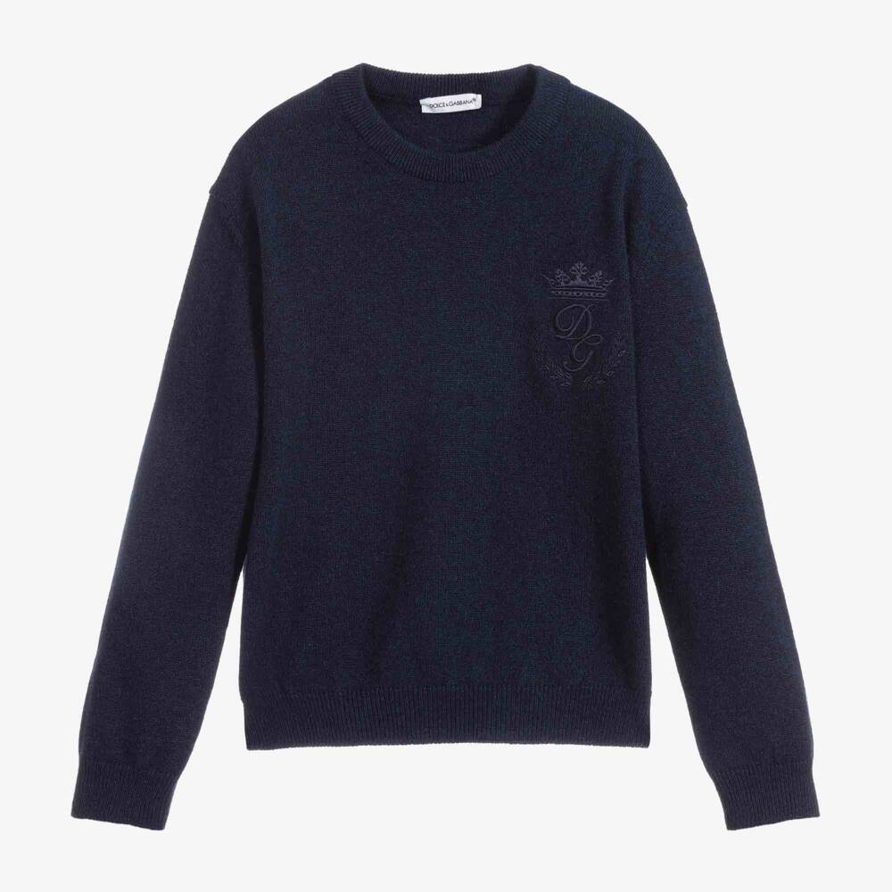 Dolce & Gabbana-كنزة كشمير لون كحلي للأولاد | Childrensalon Outlet