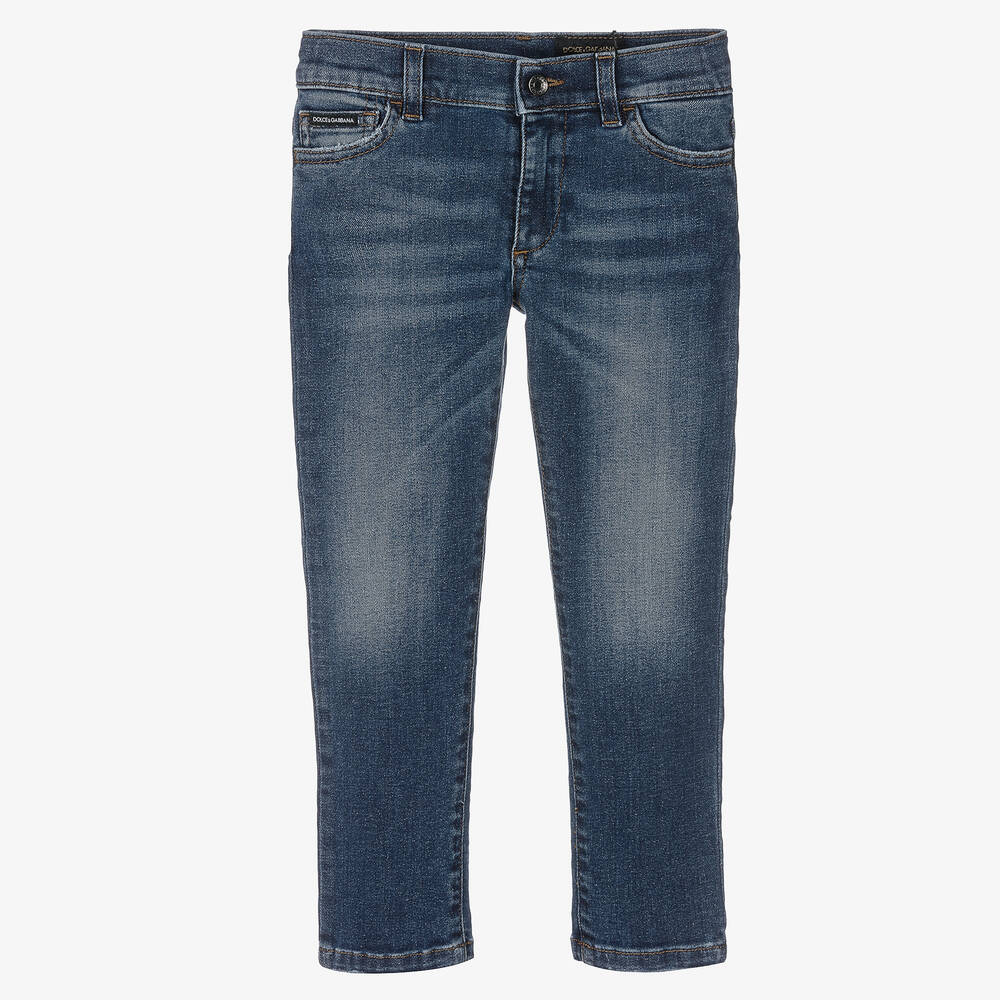 Dolce & Gabbana - Boys Blue Slim Fit Denim Jeans | Childrensalon