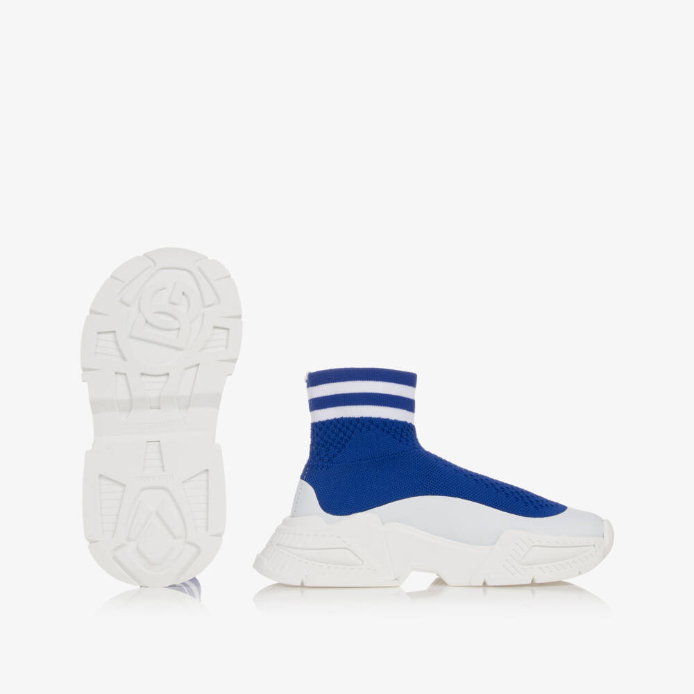 Dolce & Gabbana-Boys Blue Sock Trainers | Childrensalon Outlet