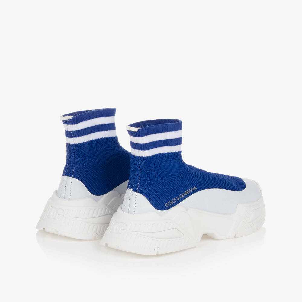 Dolce & Gabbana-Boys Blue Sock Trainers | Childrensalon Outlet