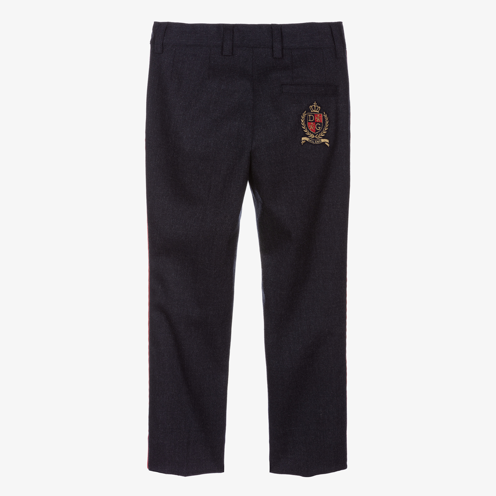 Dolce & Gabbana-Синие шерстяные брюки для мальчиков | Childrensalon Outlet