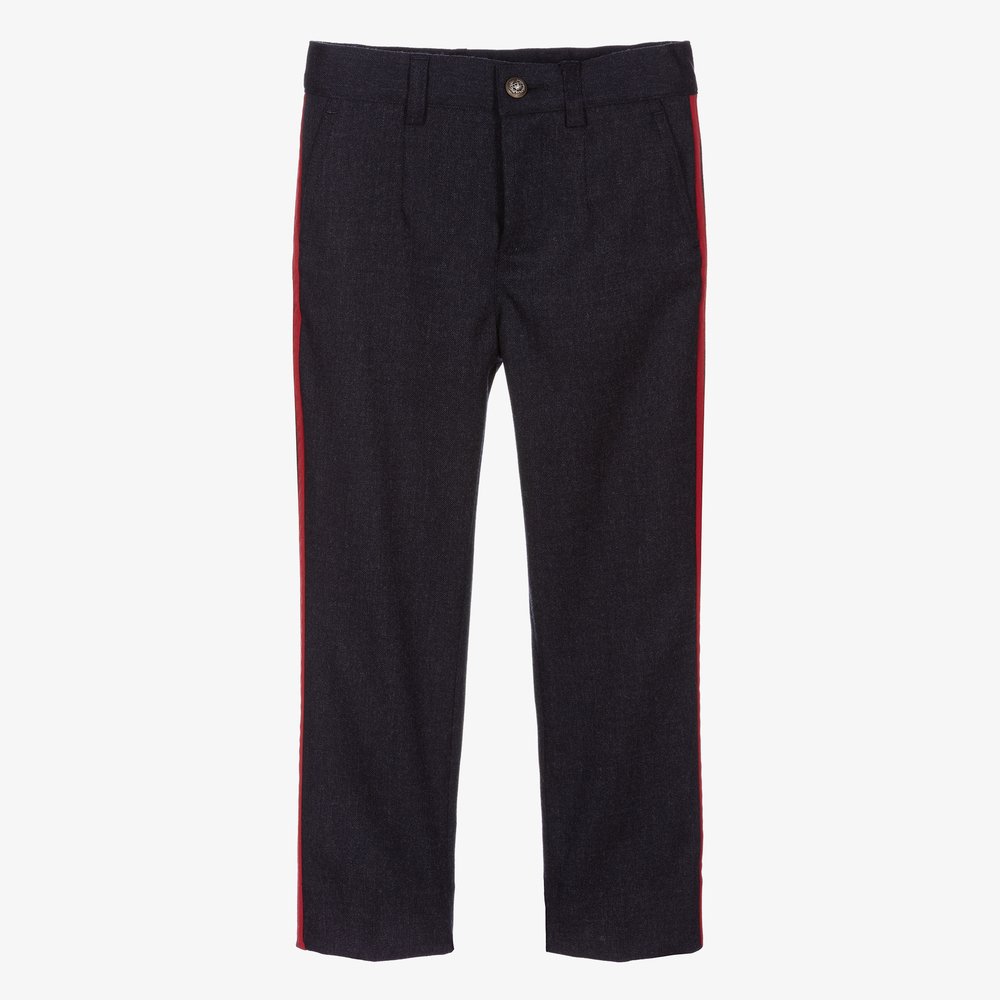 Dolce & Gabbana - Pantalon bleu en laine Garçon | Childrensalon