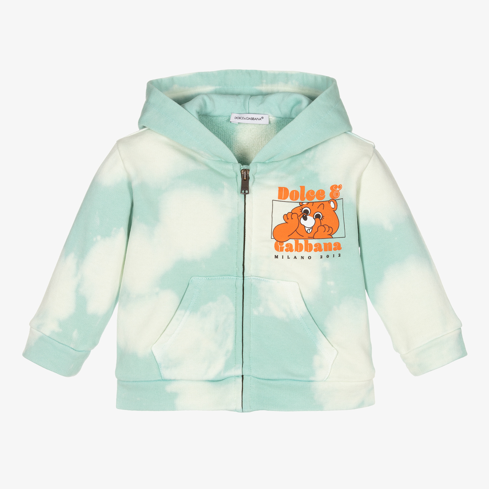 Dolce & Gabbana-Boys Blue Zip-Up Hooded Top | Childrensalon Outlet