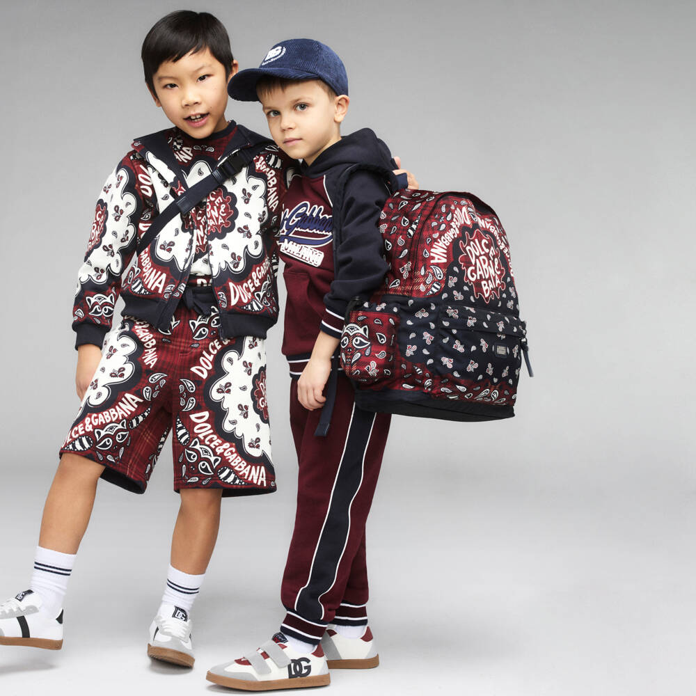 Dolce & Gabbana-Boys Burgundy Paisley Cotton Hoodie | Childrensalon Outlet