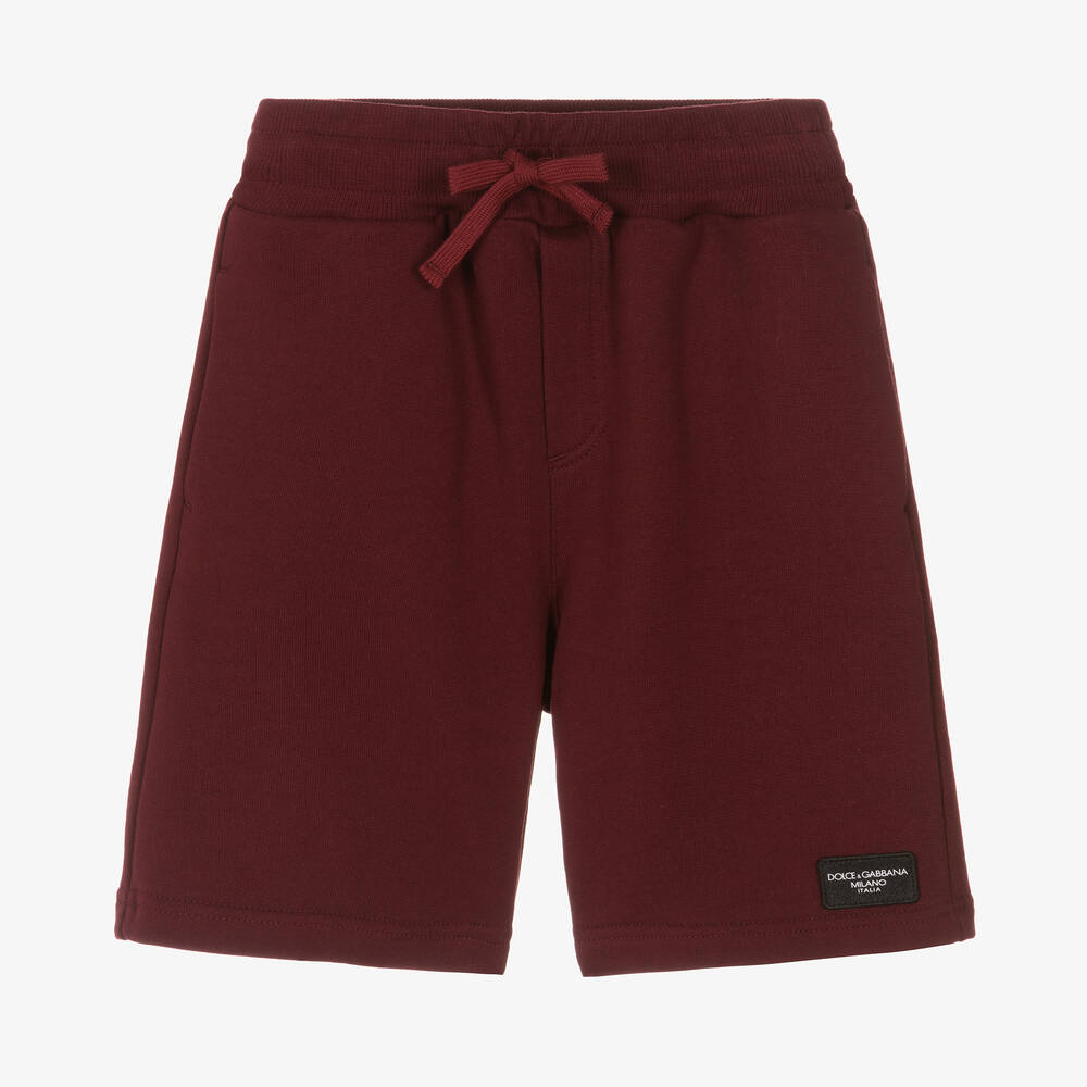 Dolce & Gabbana-Boys Burgundy Red Cotton Shorts | Childrensalon Outlet