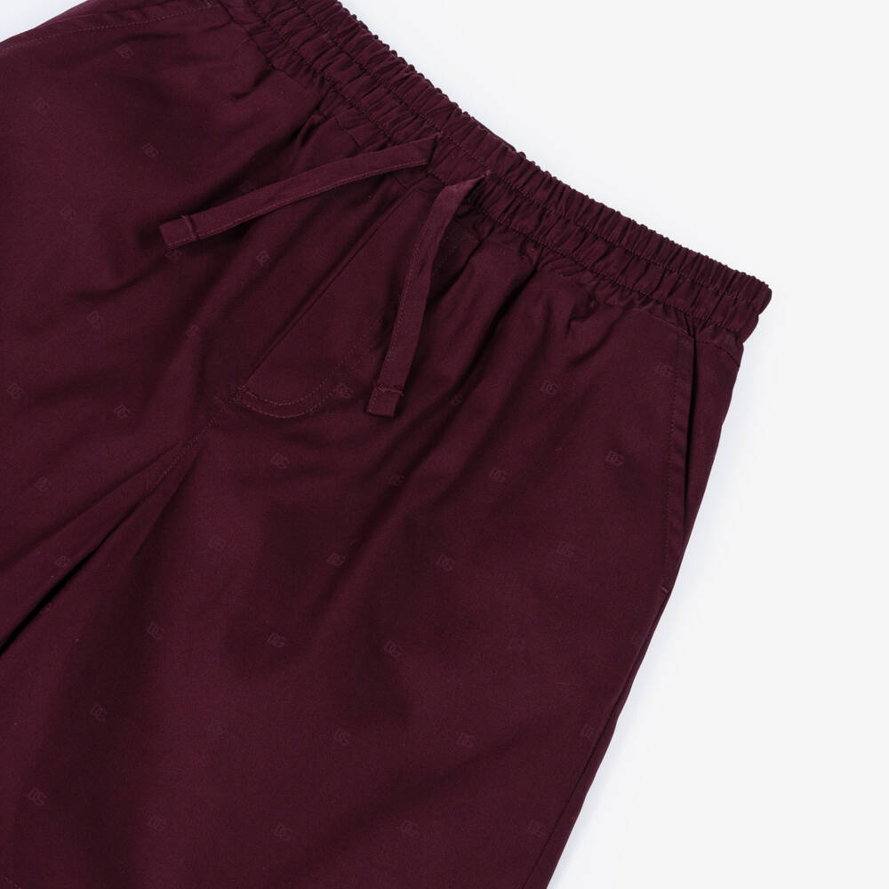 Dolce & Gabbana-Boys Burgundy Red Cotton Shorts with DG Logos | Childrensalon Outlet