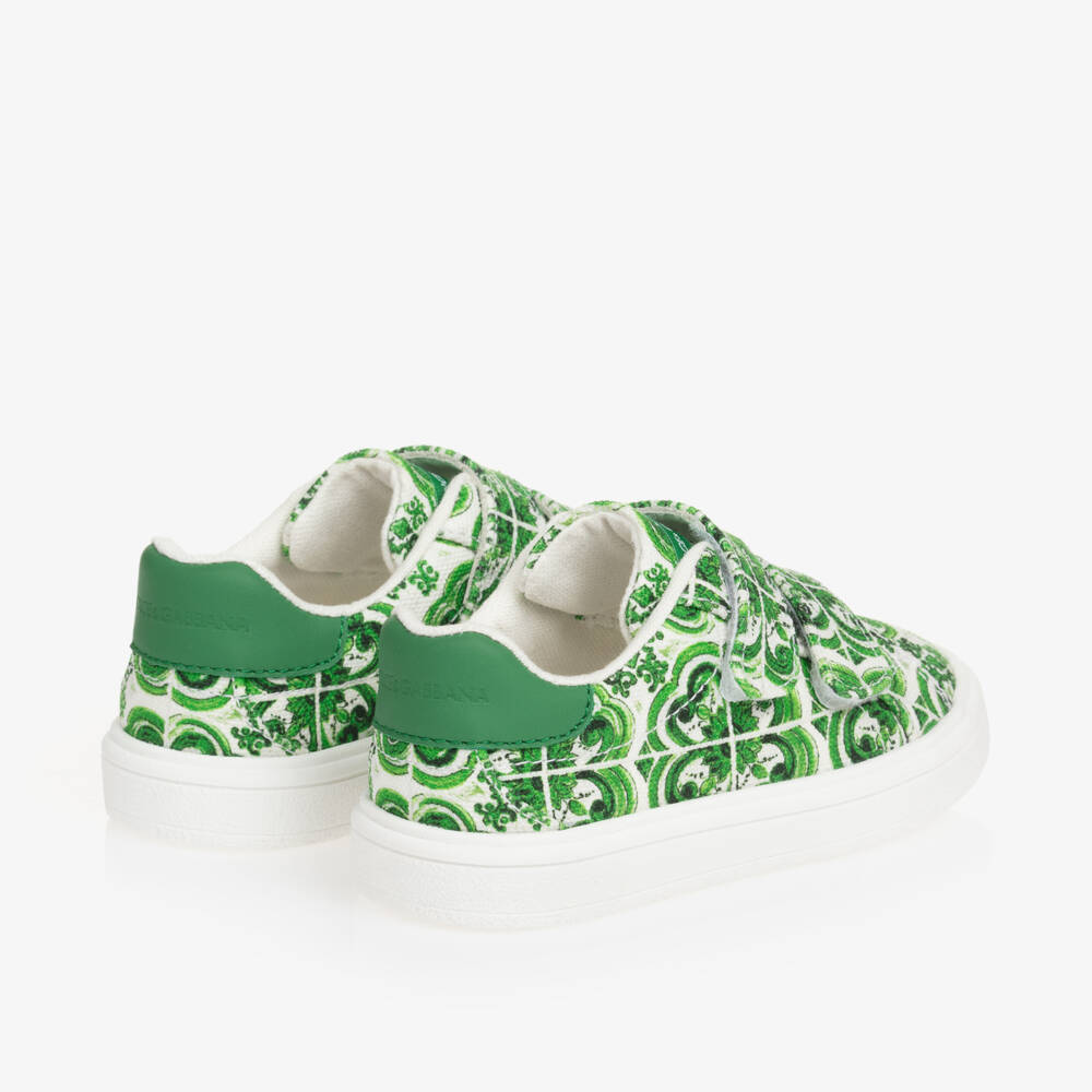Dolce & Gabbana-Boys Canvas Majolica Pattern Trainers | Childrensalon Outlet