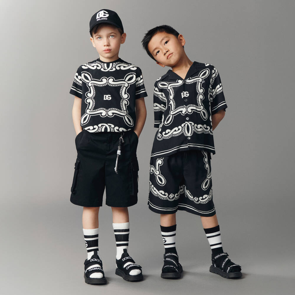 Dolce & Gabbana-Boys Charcoal Adventure Cotton Shorts | Childrensalon Outlet