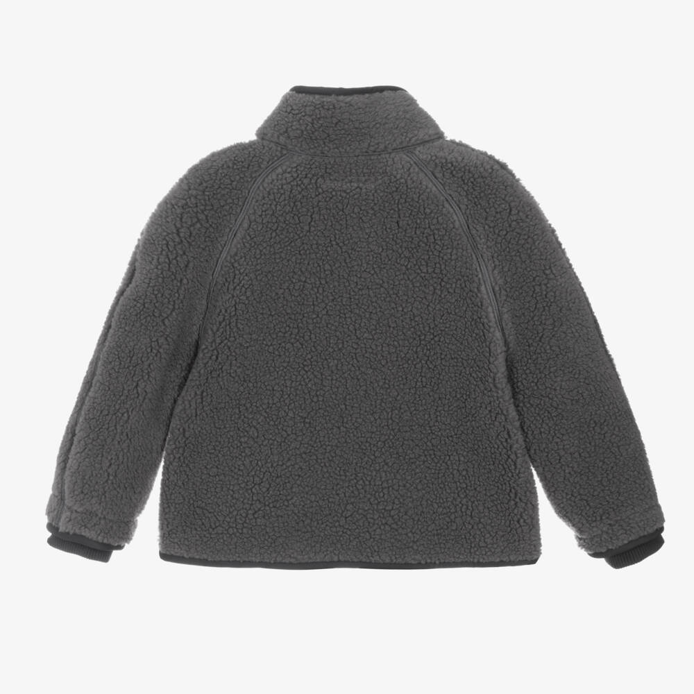 Dolce & Gabbana-Boys Charcoal Sherpa Fleece Jacket | Childrensalon Outlet