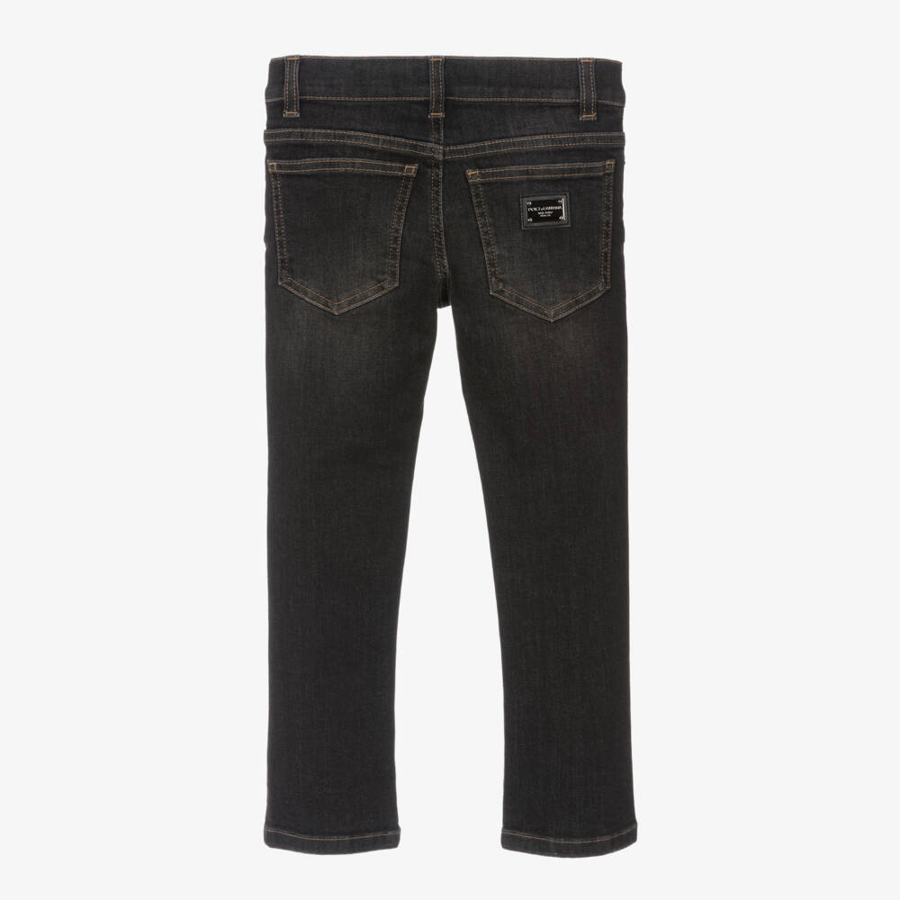 Dolce & Gabbana-Boys Charcoal Stretch Denim Trousers | Childrensalon Outlet