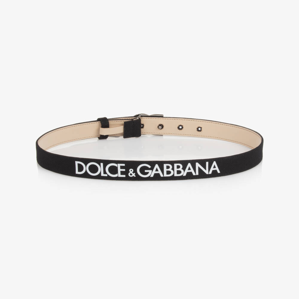 Dolce & Gabbana-Boys Classic Black Canvas Belt | Childrensalon Outlet
