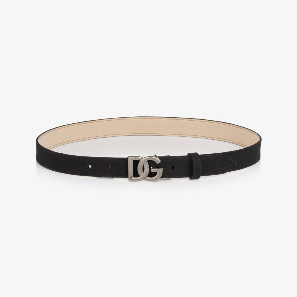 Dolce & Gabbana-Boys Classic Black Canvas Belt | Childrensalon Outlet