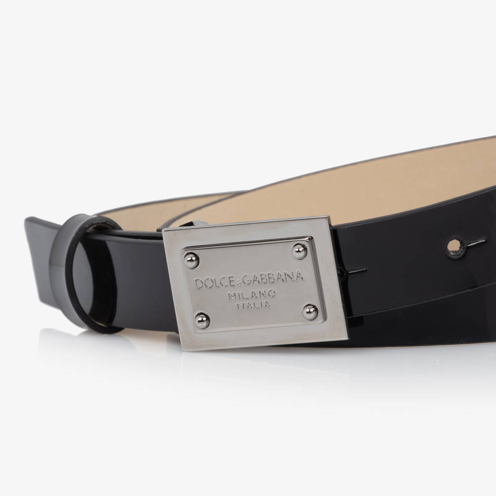 Dolce & Gabbana-Boys Classic Black Leather Belt | Childrensalon Outlet