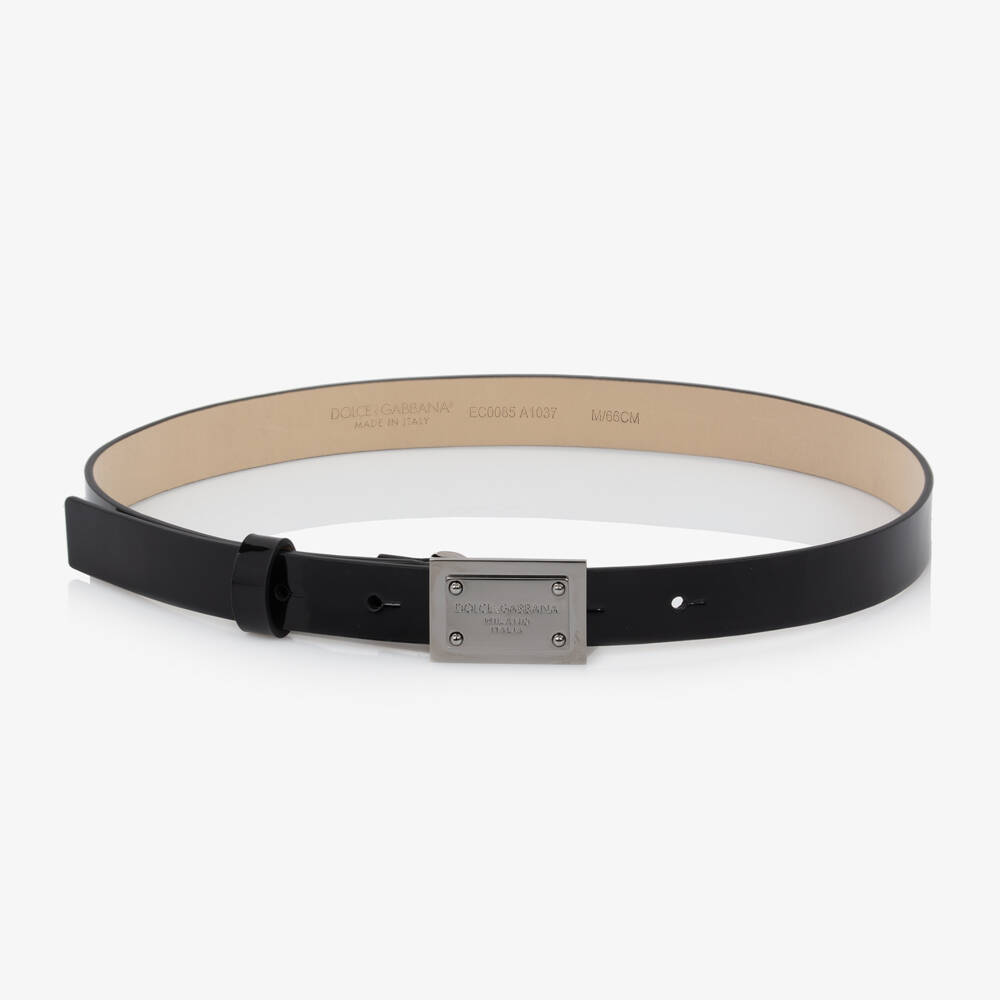 Dolce & Gabbana-Boys Classic Black Leather Belt | Childrensalon Outlet