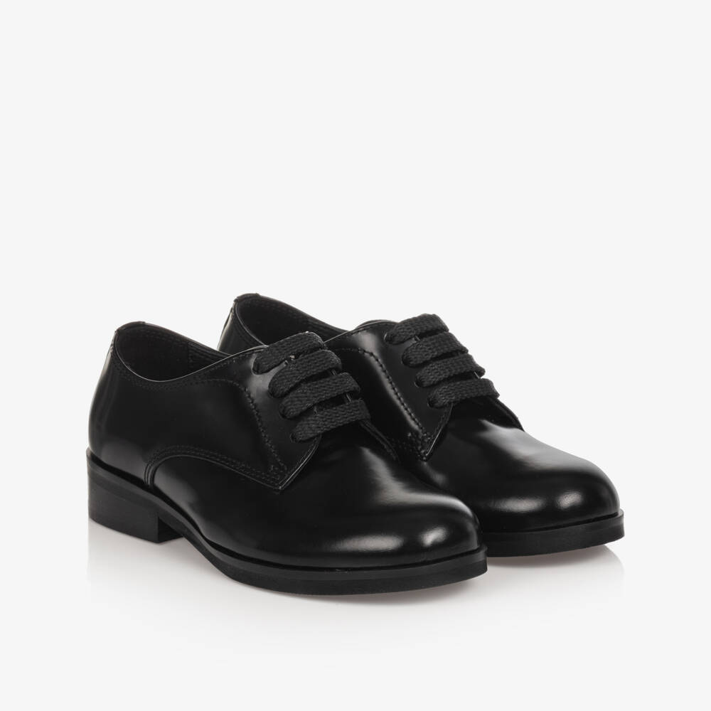 Dolce & Gabbana-Boys Classic Black Leather Laced Footwear | Childrensalon Outlet