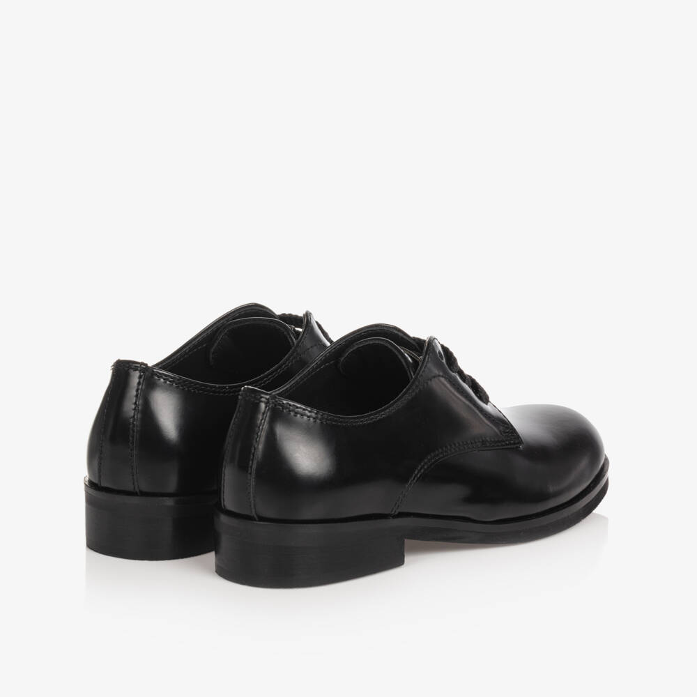 Dolce & Gabbana-Boys Classic Black Leather Laced Footwear | Childrensalon Outlet