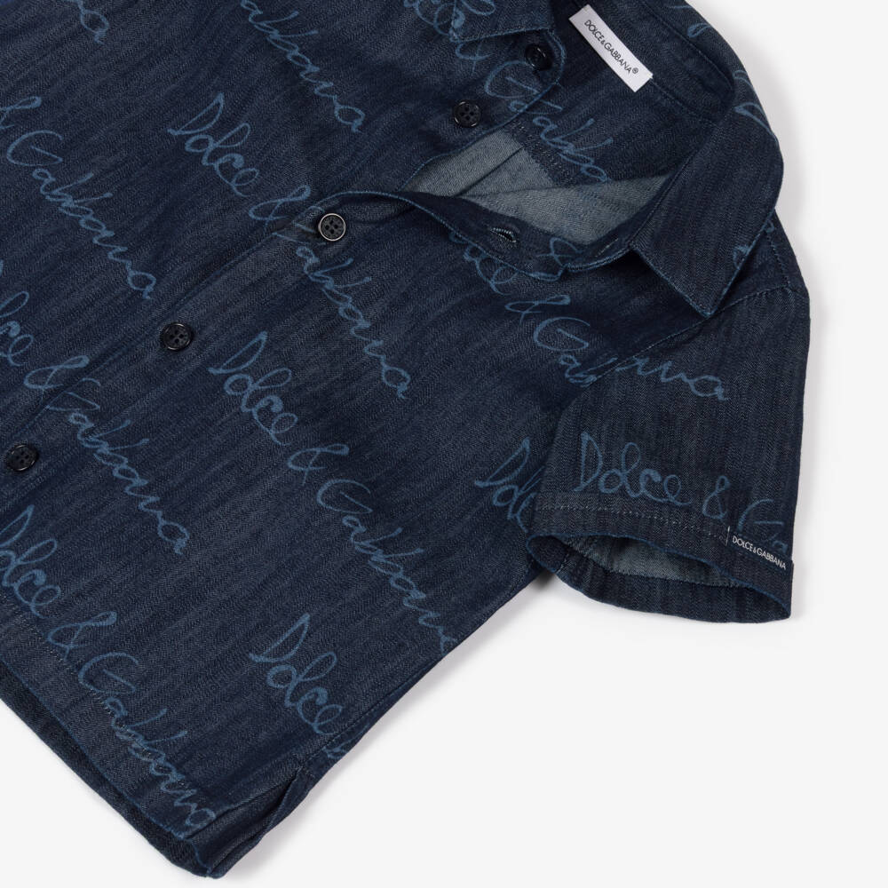 Dolce & Gabbana-Boys Classic Blue Denim Top | Childrensalon Outlet