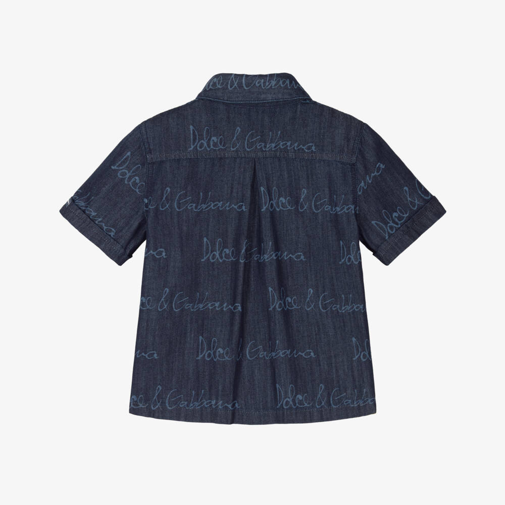 Dolce & Gabbana-Boys Classic Blue Denim Top | Childrensalon Outlet