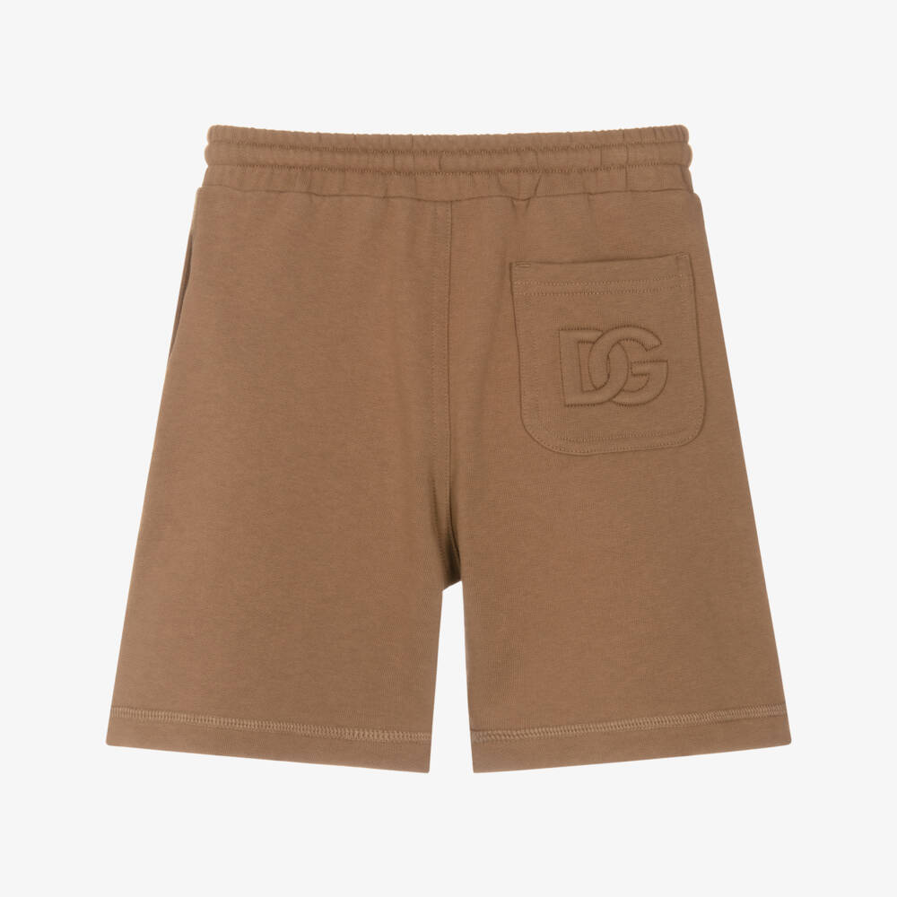Dolce & Gabbana-شورت جيرسي بني كلاسيكي للأولاد | Childrensalon Outlet