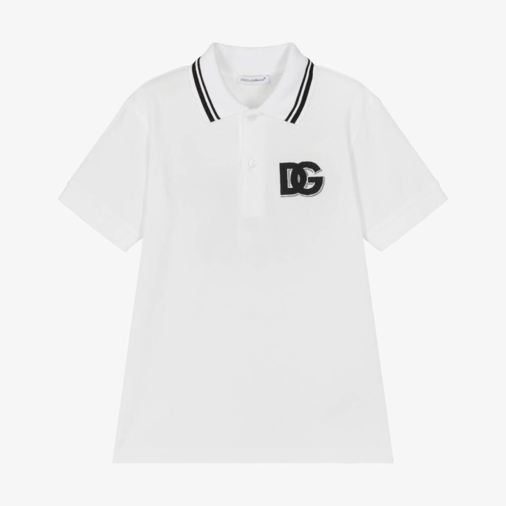 Dolce & Gabbana-Boys Classic Cotton Emblem Polo | Childrensalon Outlet
