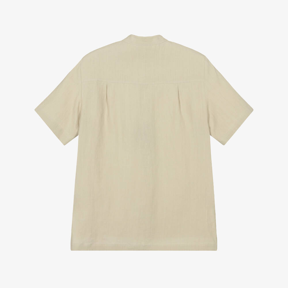 Dolce & Gabbana-Boys Classic Linen Mandarin Shirt | Childrensalon Outlet