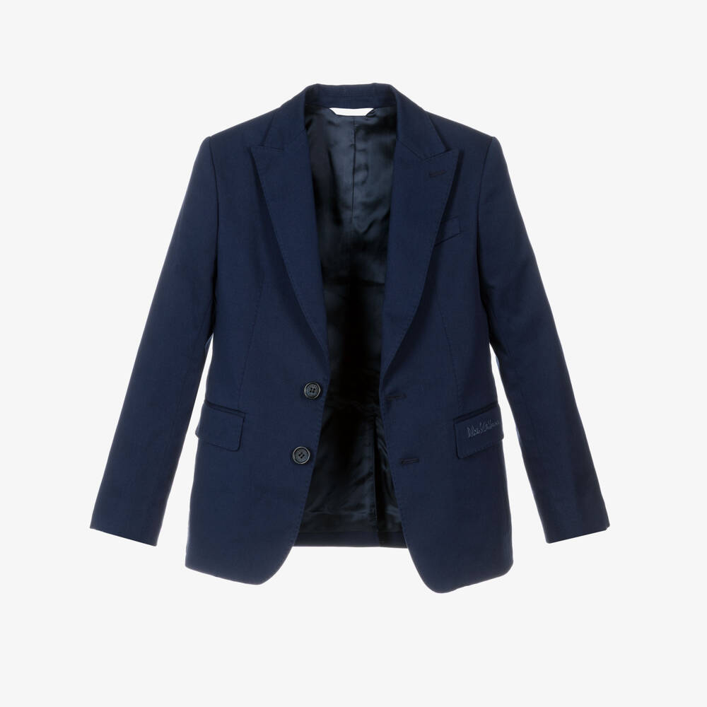 Dolce & Gabbana-Boys Classic Navy Cotton Jacket | Childrensalon Outlet