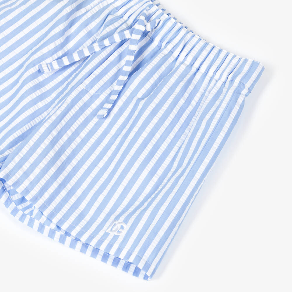  دولتشي آند غابانا-شورت قطني كلاسيكي مخطط للأولاد | Childrensalon Outlet