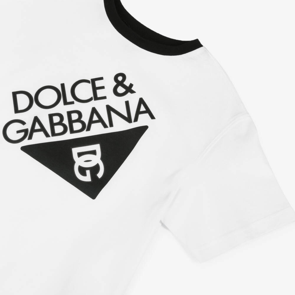 Dolce & Gabbana-Boys Classic White Cotton Tee | Childrensalon Outlet