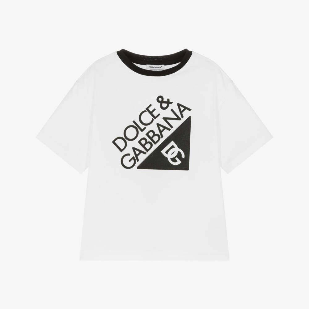 Dolce & Gabbana-Boys Classic White Cotton Tee | Childrensalon Outlet