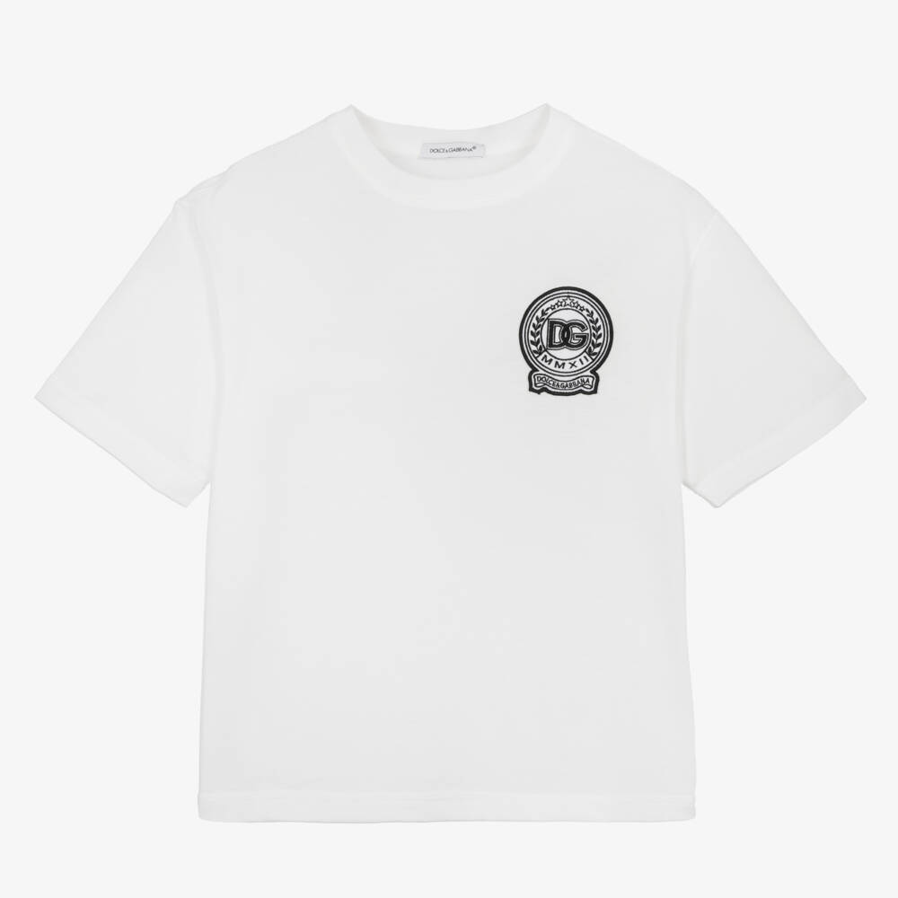Dolce & Gabbana-Boys Classic White Tee | Childrensalon Outlet