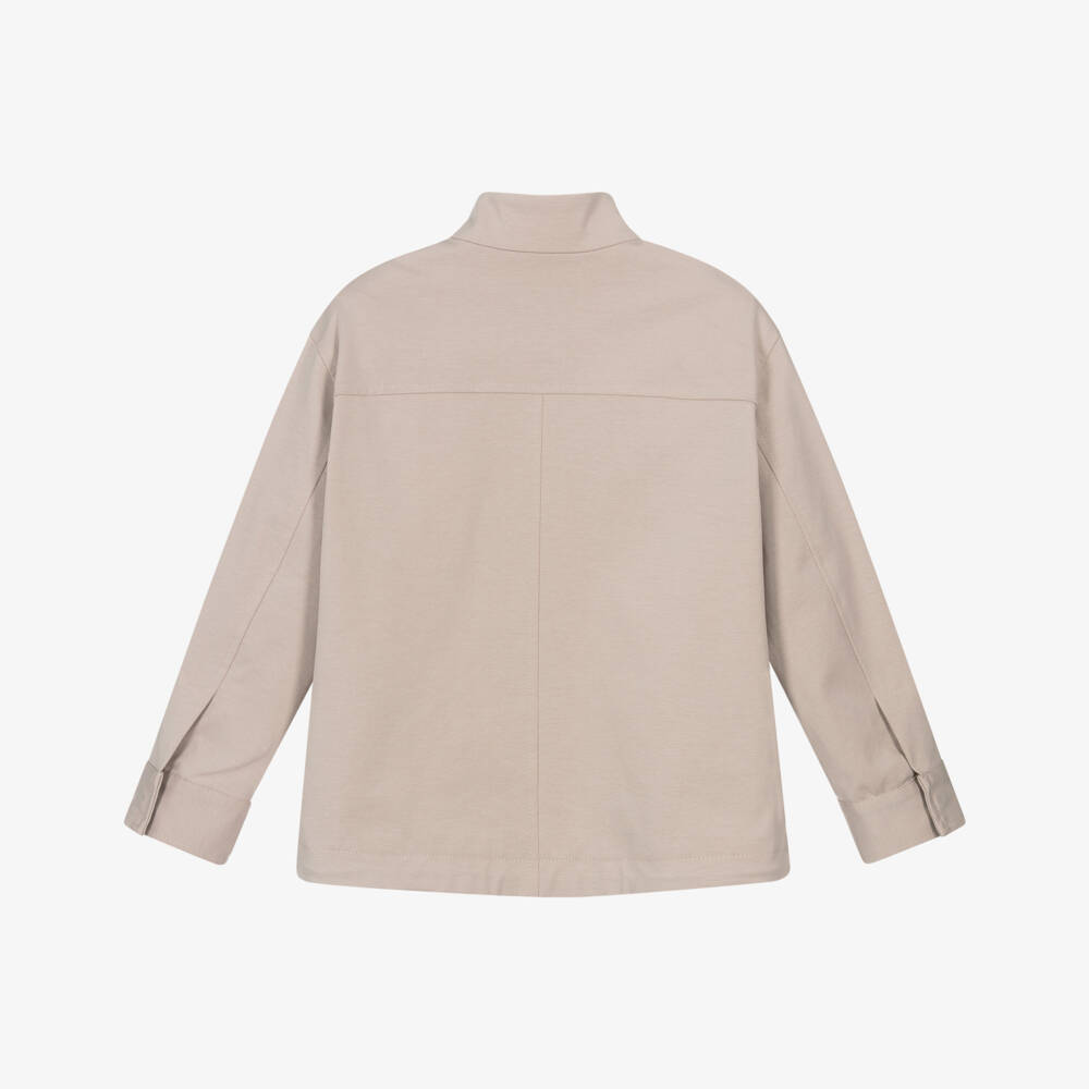 Dolce & Gabbana-Boys Cotton Beige Zip Jacket | Childrensalon Outlet
