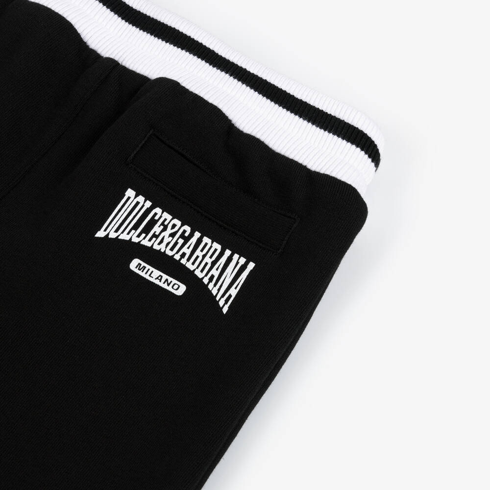 Dolce & Gabbana-Boys Cotton Black Trousers | Childrensalon Outlet