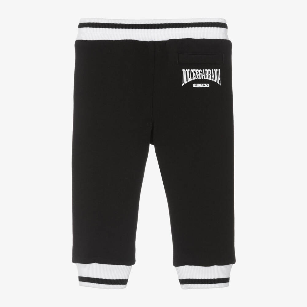 Dolce & Gabbana-Boys Cotton Black Trousers | Childrensalon Outlet