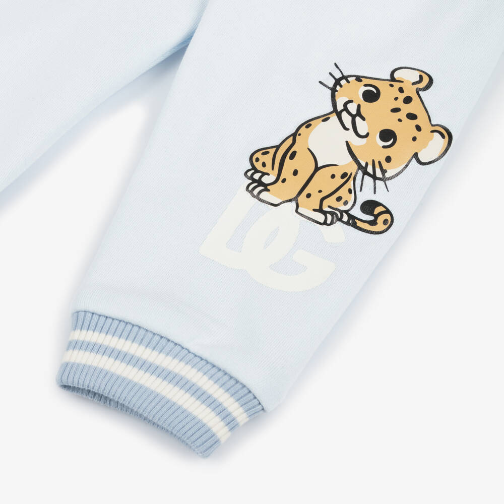 Dolce & Gabbana-Boys Cotton Blue Leopard Trousers | Childrensalon Outlet