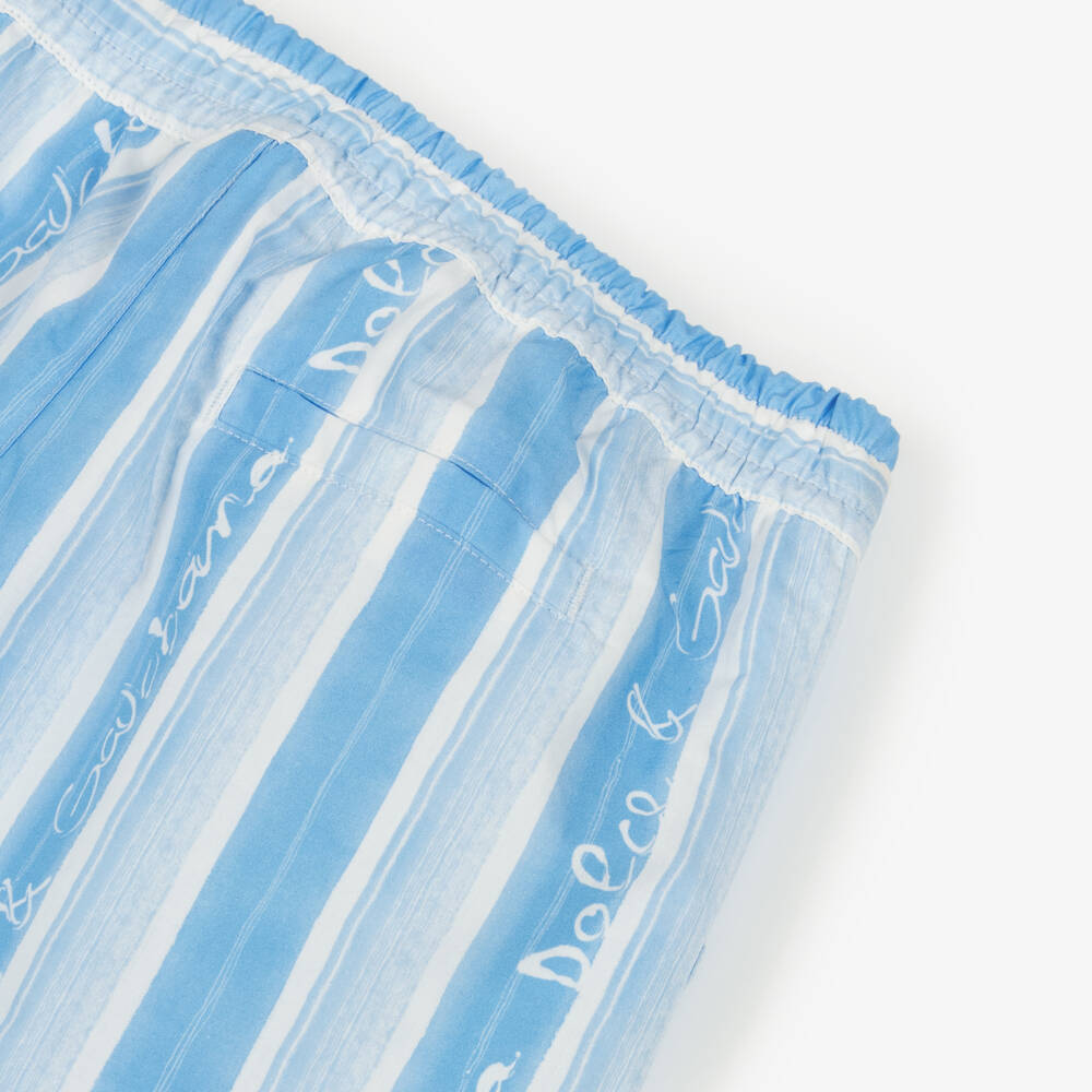 Dolce & Gabbana-Boys Cotton Blue Stripe Shorts | Childrensalon Outlet