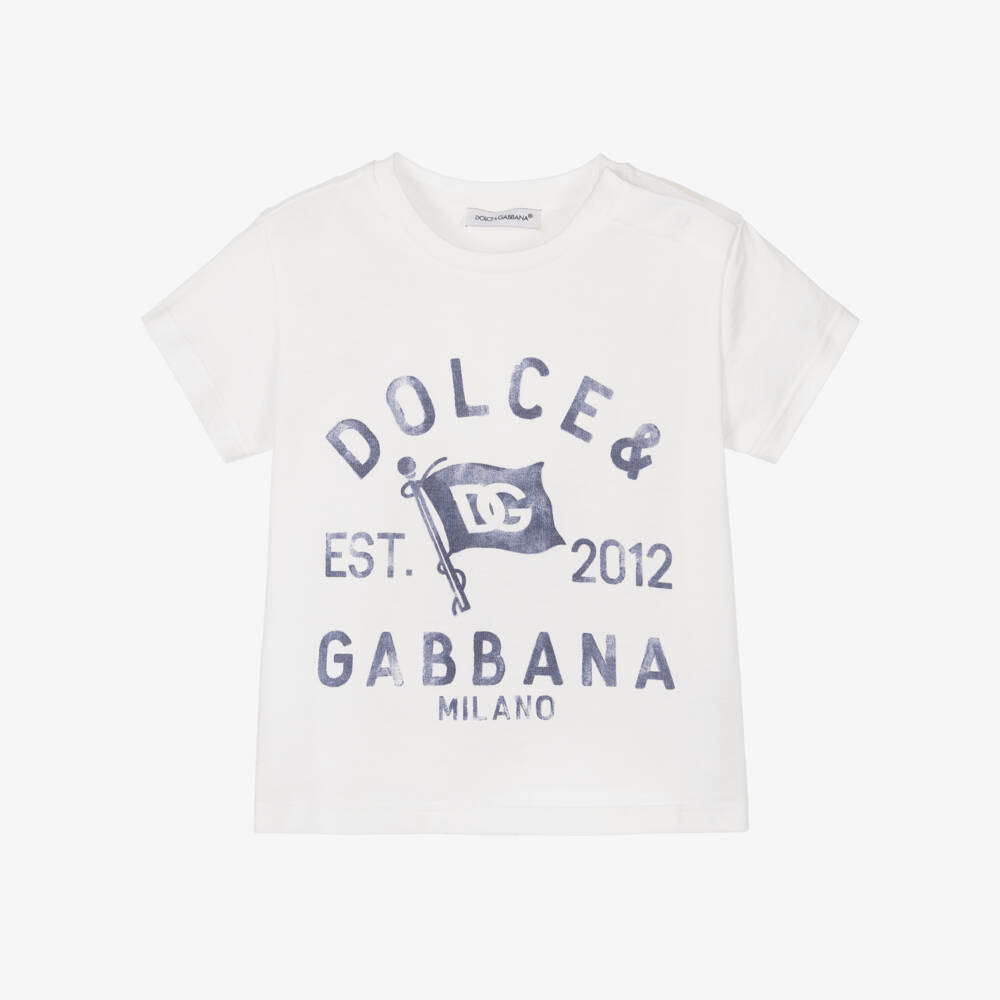 Dolce & Gabbana-تي شيرت قطن بشعار العلم للأولاد | Childrensalon Outlet
