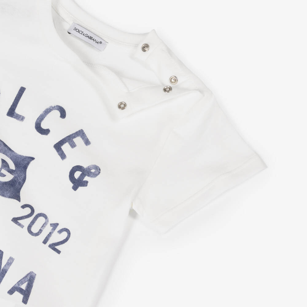 Dolce & Gabbana-Boys Cotton Flag Logo Tee | Childrensalon Outlet