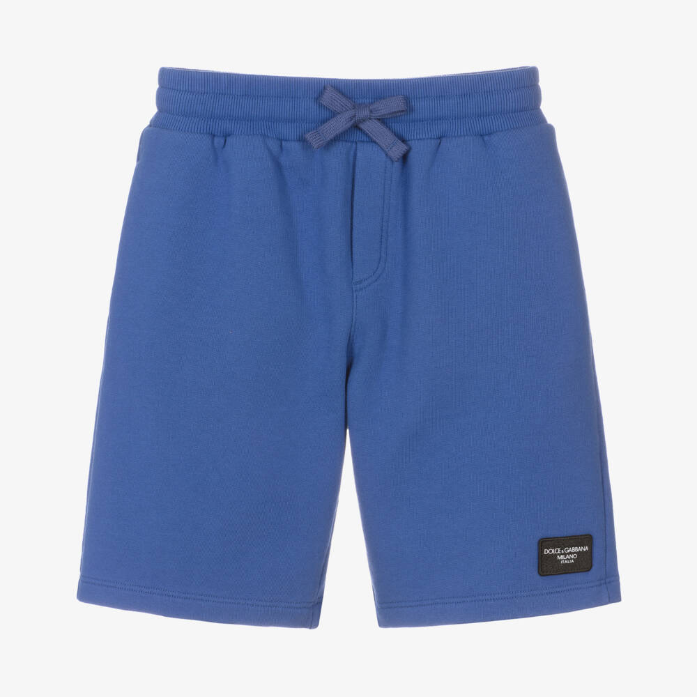 Dolce & Gabbana-Boys Cotton Jersey Blue Shorts | Childrensalon Outlet