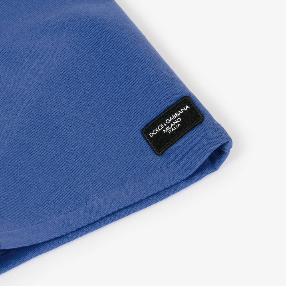 Dolce & Gabbana-Boys Cotton Jersey Blue Shorts | Childrensalon Outlet