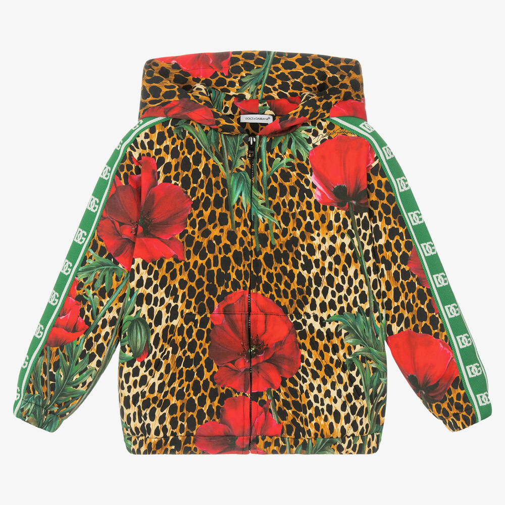 Dolce & Gabbana - Leoparden-Baumwolloberteil mit Reißverschluss (J) | Childrensalon