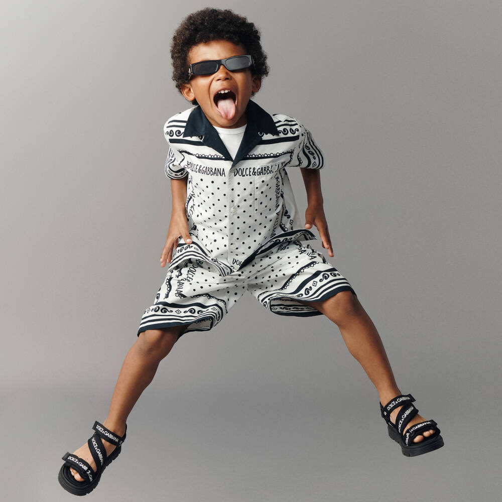 Dolce & Gabbana-شورت قطني للأولاد بلمسة باندا | Childrensalon Outlet